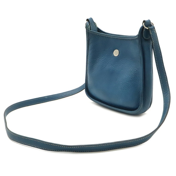 HERMES Vespa TPM Shoulder Bag Pochette in Togo Leather, Blue, G Stamp - Picture 3 of 10